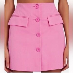Derek Lam IO Crosby Women Size 2 Bellamy A-line Mini Skirt Bright Pink Pinktober